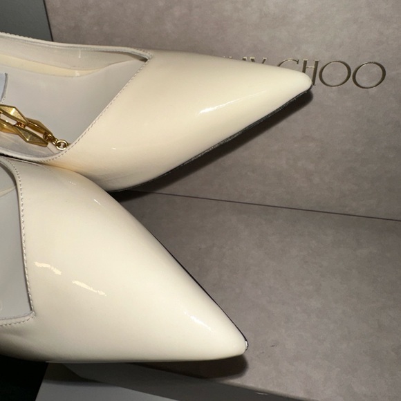 Jimmy Choo Diamond Talura 100MM Patent Leather Pumps white - Picture 12 of 15